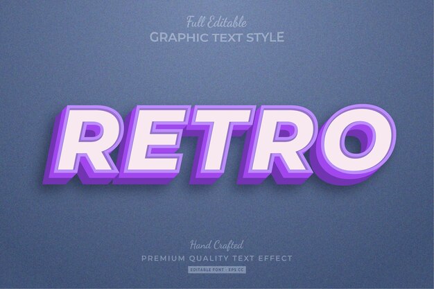 retro vintage editable text effect font style
