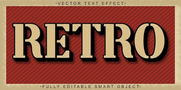 retro vintage vector fully editable smart object text effect