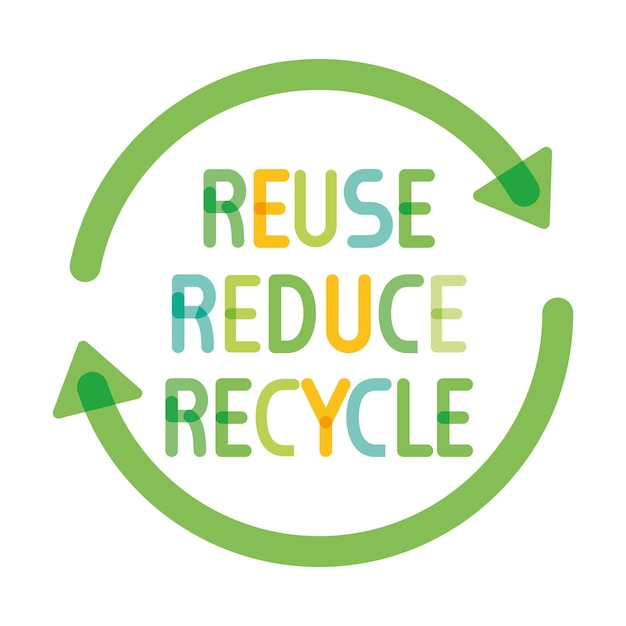 reuse reduce recycle sign with arrows vector illustration