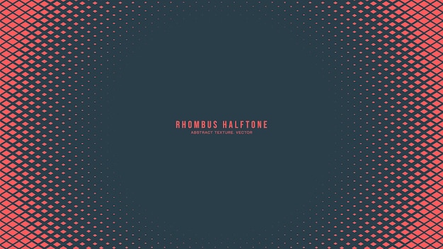 Rhombus Half Tone Pattern Vector Texture Round Frame Red Abstract Background