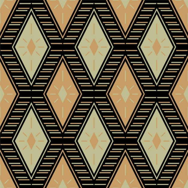 Rhombus motif ikat textile print vector seamless pattern