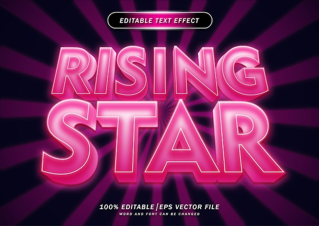 rising star text editable effect