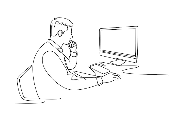 Risk management Concept Single line draw design vector graphic illustration