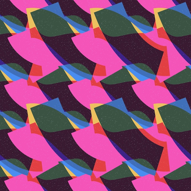 Risograph print style seamless pattern vector illustration