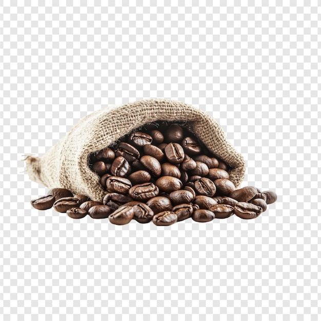Ristede kaffebønner i jutesekk