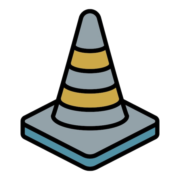 Road cone icon outline vector Police equipment Tools star
