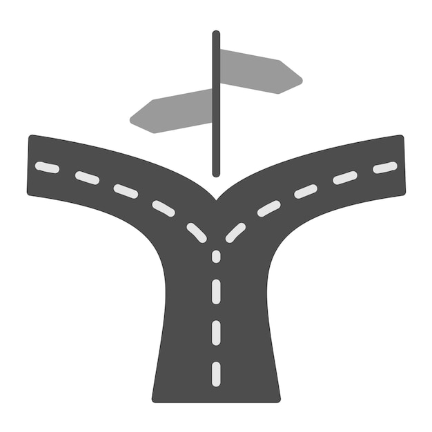 road split icon vector image can be used for map and navigation