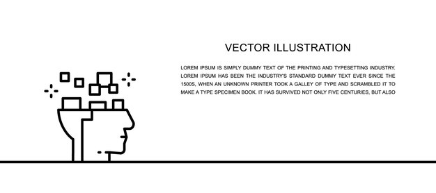 robot head brain connected to circuit board artificial intelligence one line icon