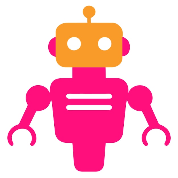robot icons for futuristic or automationthemed designs isolation on white background anime style rgb