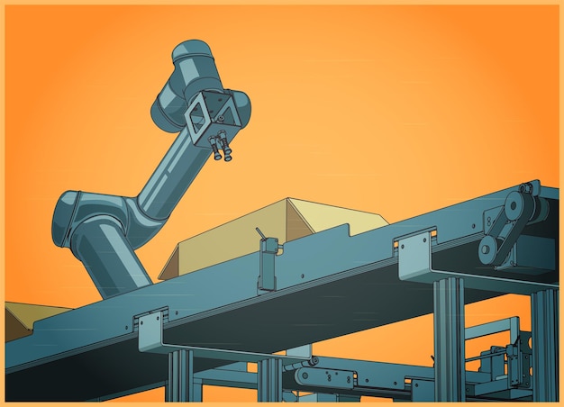 Robotic factory line poster