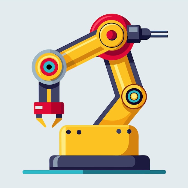 robotic red arm for any manufacturing or industry task Mechatronic tools for intricate operations