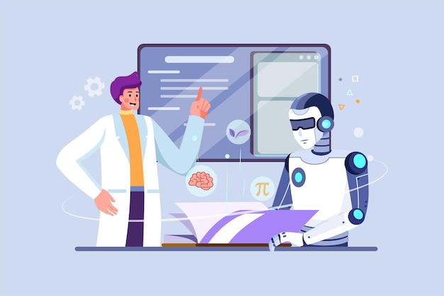 Robotics Learning Illustration Concept