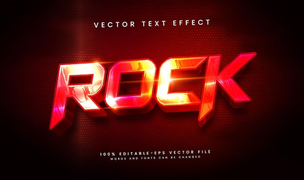 Rock strong 3d editable vector text effect with red luxury concept