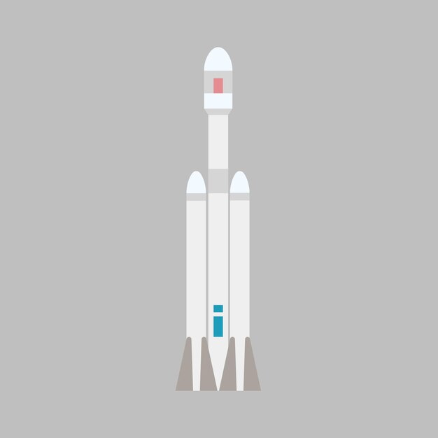 Rocket flat vector illustration. Space shuttles for universe exploration.