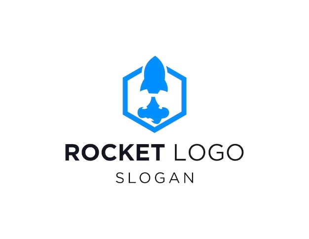 Rocket logo design created using the Corel Draw 2018 application with a white background