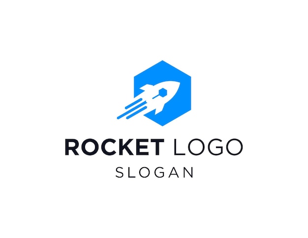 Rocket logo design created using the Corel Draw 2018 application with a white background
