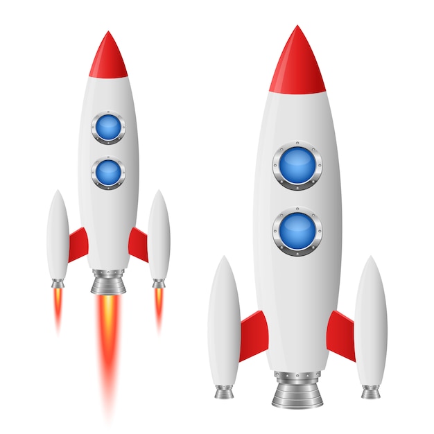 Rocket spaceship   illustration  on white background