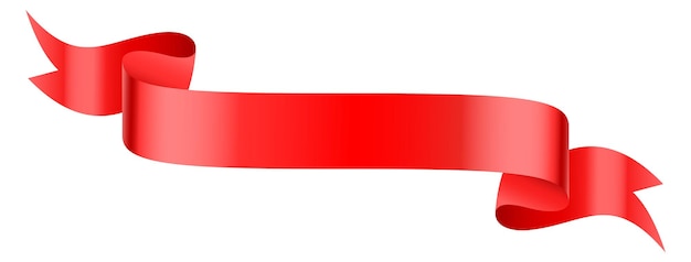 Rødt bånd Realistisk banner scroll Tekstil mockup