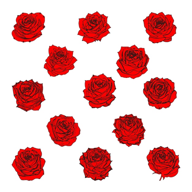 Rosa Flora Element Vector Design