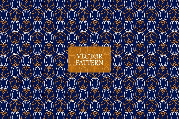 rose and tulip outline blooming petals on a dark blue background. abstract floral seamless pattern