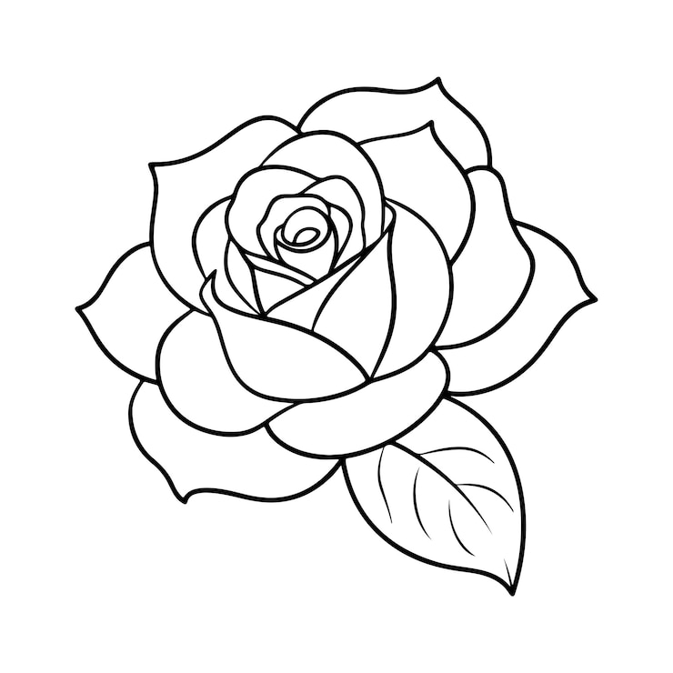Vektor rose silhouette vector art illustration on a white background