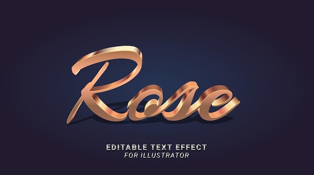 rosegold editable vector text effect for illustrator