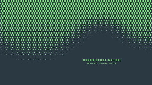 Rounded dashes halftone pattern vector smooth twisted border abstract background