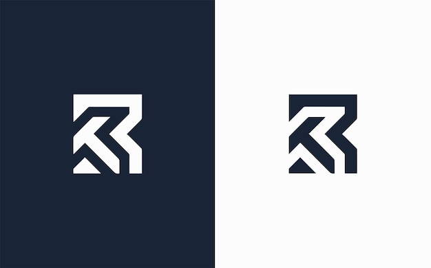 RT elegant creative and modern vector logo design in blue and white color