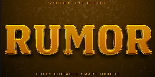Rumor Vector Fully Editable Smart Object Text Effect