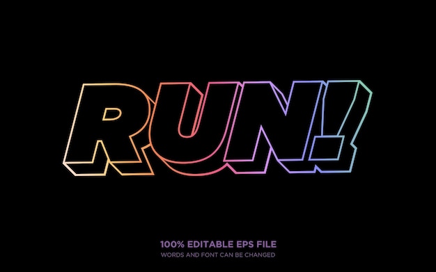 Running Faster editable text style effect