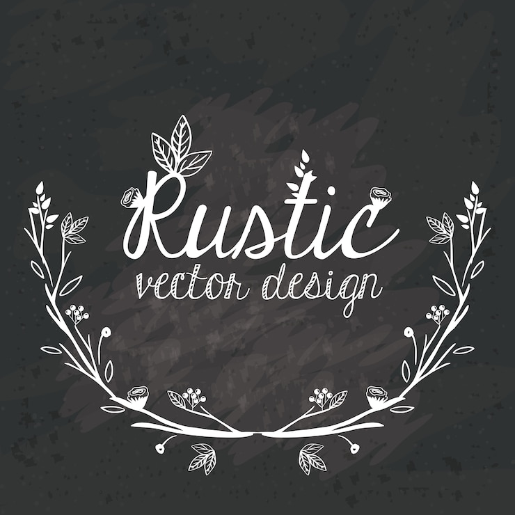 Vektor rustic concept with floral design
