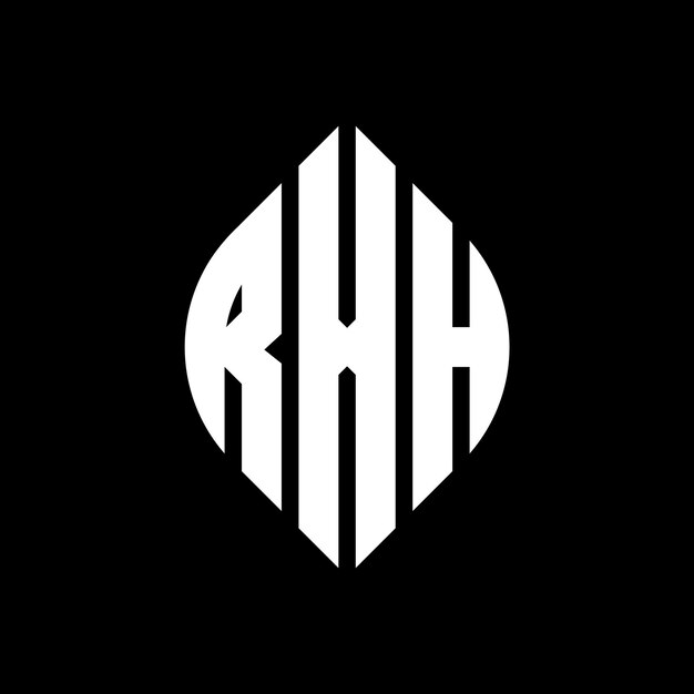 RXH circle letter logo design with circle and ellipse shape RXH ellipse letters with typographic style The three initials form a circle logo RXH Circle Emblem Abstract Monogram Letter Mark Vector