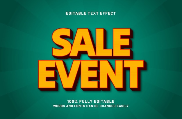 sale event editable text effect in sale and discount text style