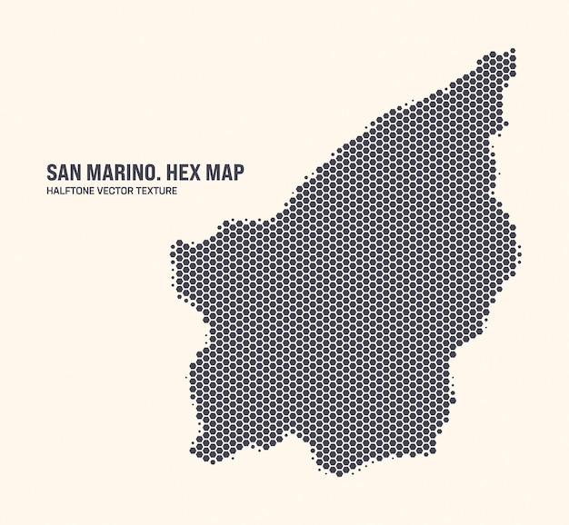 san marino map vector hexagonal half tone pattern isolated on light background