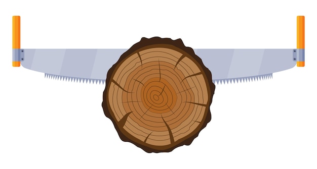 Saw Sawing Tree Trunk