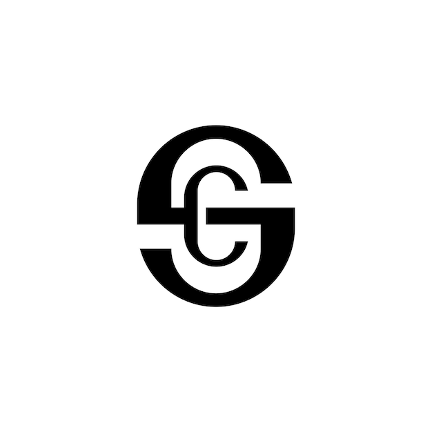 sc cs s c letter monogram initial based logo design