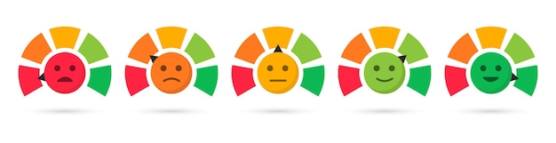 scale with arrow feedback emotions level satisfaction