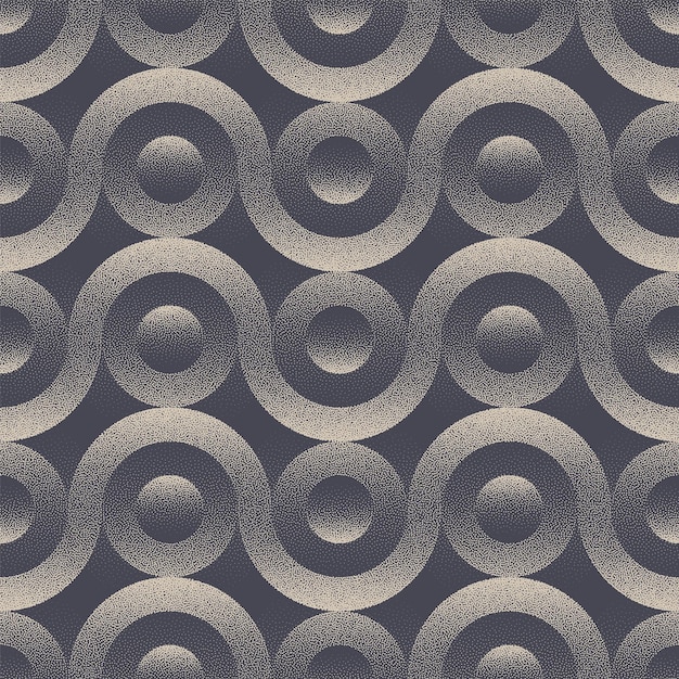 scandinavian viking traditional seamless pattern vector dotwork abstraction circles and wavy lines