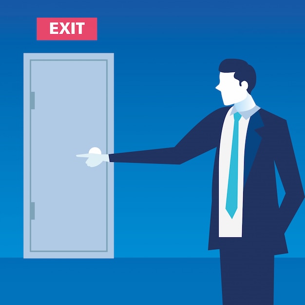 Scene of fired of businessman avatar character