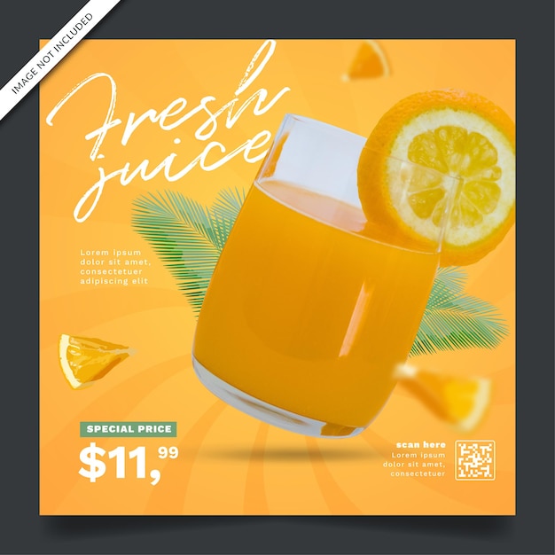 Scenes Fresh Orange Juice Flyer or Social Media Banner