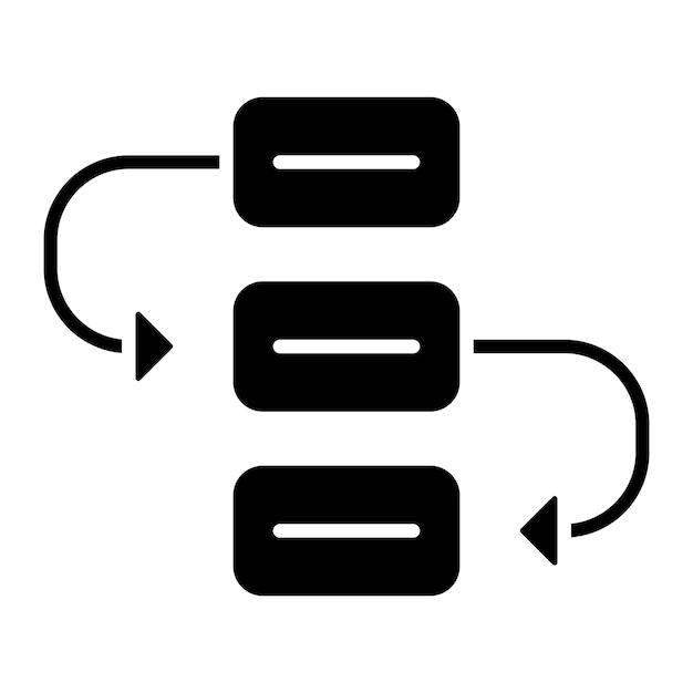Scheduling System Glyph Solid Black Illustration