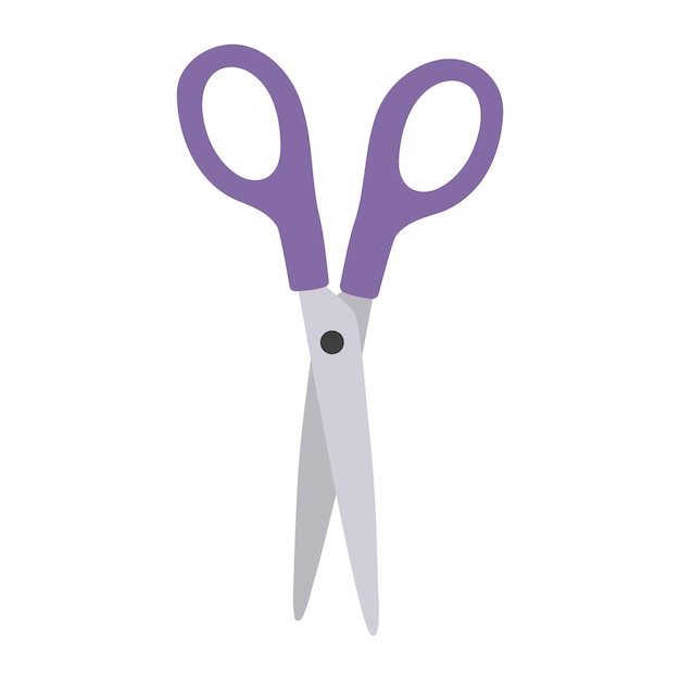 Scissors icon School stationery symbol Flat cartoon style