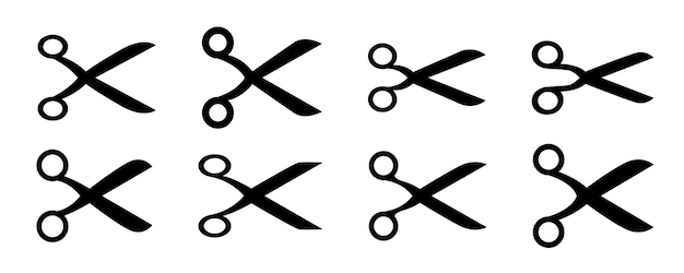 scissors icon set simple silhouette of open scissors scissors logo icon stock vector illustration