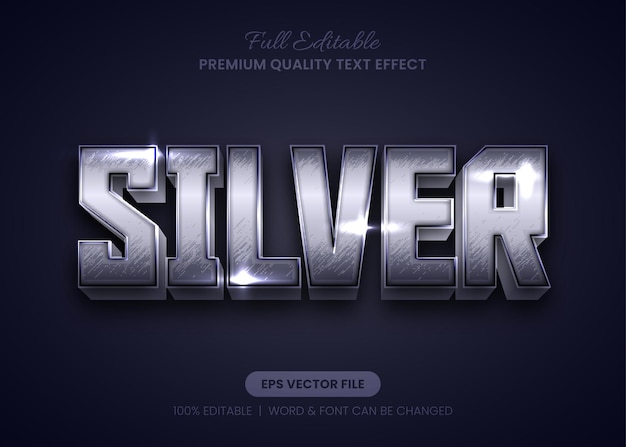 Scratched Silver Metal Editable Text Effect Font Style