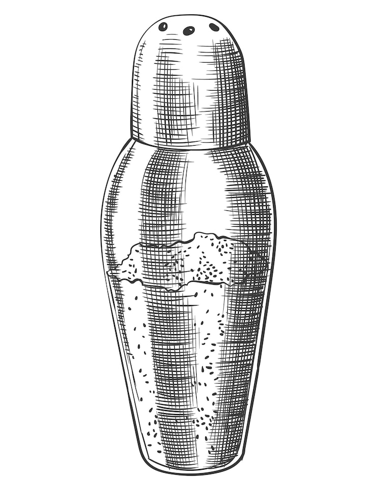Vektor sea salt sketch hand draw spice vintage sea powder food ingredients to cook isolated coloring vector illustration