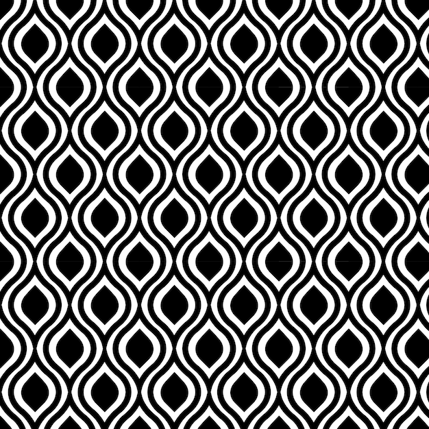Seamless Black and White Geometric Pattern Design