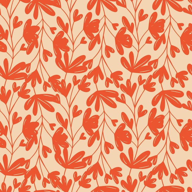 Seamless botanical pattern with leaves