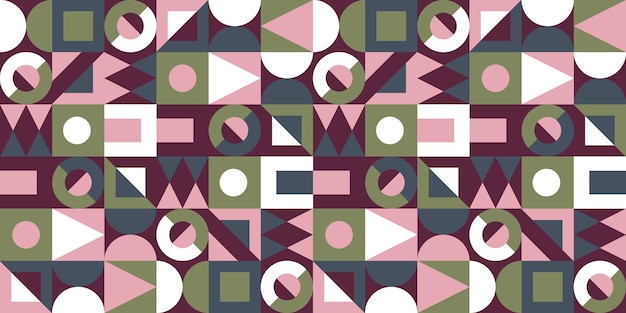 seamless geometric pattern in retro memphis style colorful background