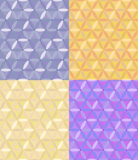 Seamless geometric pattern of hexagons of four color combinations