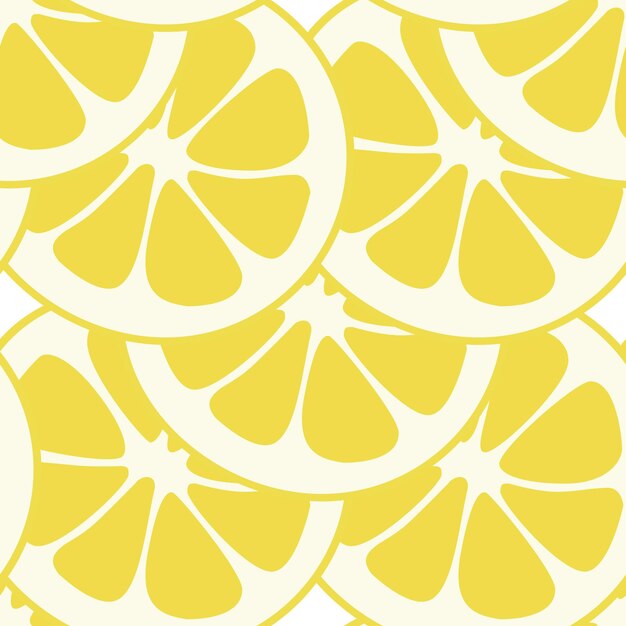 Seamless lemon slices pattern vector. Lemon slices on table handdrawn pattern.